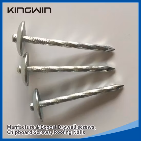 Кровельный гвоздь с винтовым стержнем в сборе и резиновой шайбой